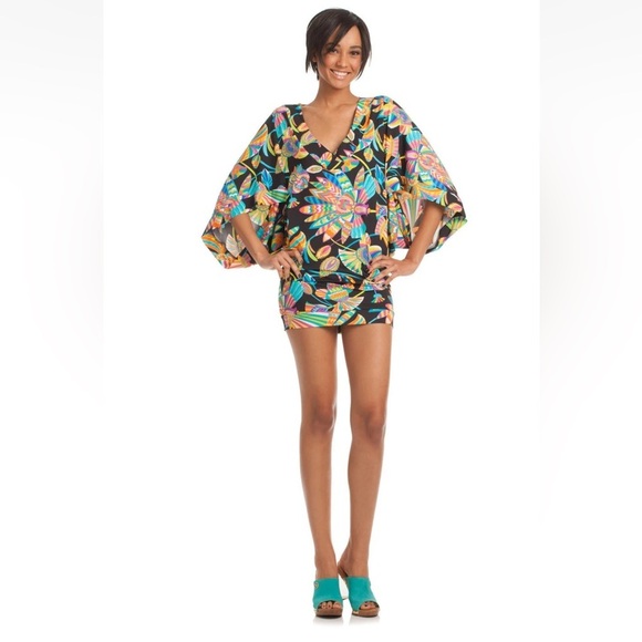 NWT Trina Turk “Tahitian Floral”Coverup Tunic Dress Size XS - Picture 1 of 17